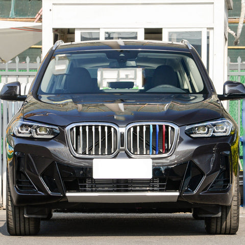 M-Colored Stripe Grille Insert Trims Compatible with BMW X3 G01 or X4 G02 2022 2023, Not fit for X3 X4 M40i (7-Beams Standard Kidney Grille)
