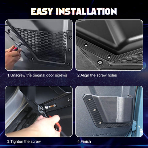 Front Door Storage Pockets, Side Door Organizer Box Insert Cup Holder Accessories Compatible with Ford Bronco 2021-2023 (Not Fit Bronco Sport) - 2PCS
