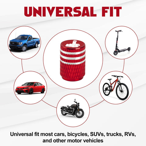 Xotic Tech Tire Valve Stem Caps 4 Pack Anodized Aluminum Tire Valve Cap Set, Corrosion Resistant Air Leakproof Universal Stem Covers for Cars Trucks Motorcycles SUVs and Bikes (Middle Finger)