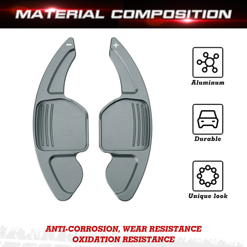 Gun Metal Gray Aluminum Paddle Shifter Extension For Audi A3 A4 A5 A6 A7 Q3 Q5
