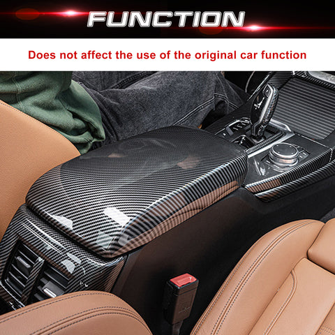 Xotic Tech Car Center Console Cover, 2PCS Carbon Fiber Color Center Armrest Lid Cover Middle Console Storage Box Protect Trim Accessories Compatible with BMW X3 G01 2018-2024, X4 G02 2019-2024