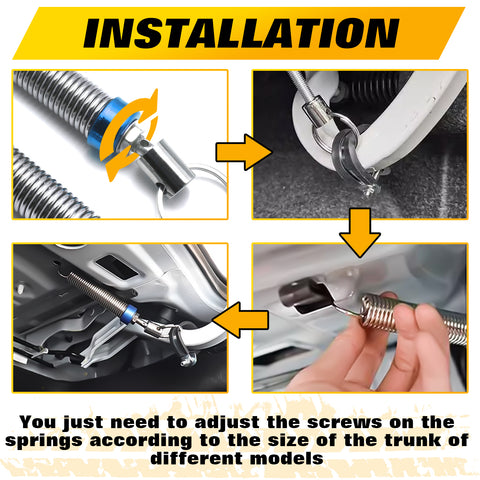 Flexible Adjustable Automatic Open Car Trunk Tail Boot Lid Lifting Spring Device Vehicle Auto Part Metal Silver Red 6''-9'' Fit Cars Without Hydraulic Rod Lifting Device