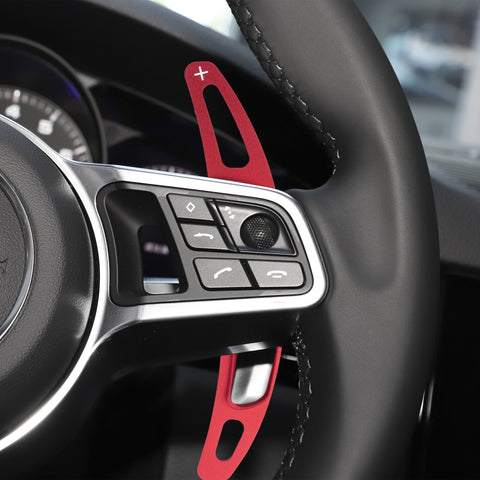 Red Aluminum Paddle Shifter Extension For Porsche Panamera Macan Cayenne 718 918