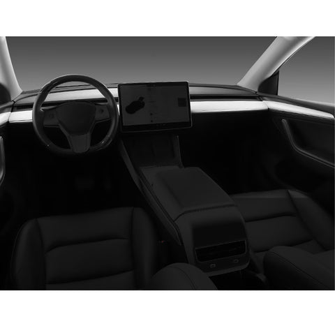 Set Gloss White Dashboard + Door Panel Trim For Tesla Model 3 2021-2023 & Model Y 2020-up