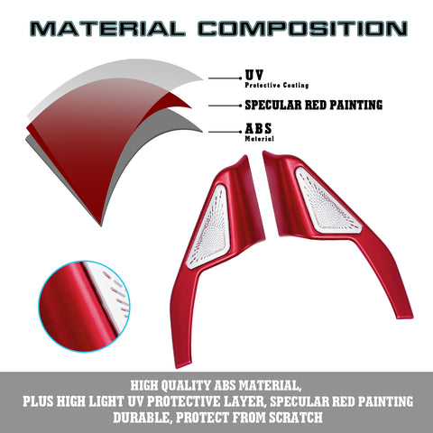 Red Interior Sporty Door Stereo Speaker Cover Trim For Honda Civic 11th Gen 2022+