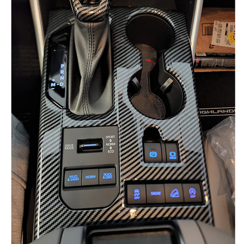 x xotic tech Center Console Gear Shift Water Cup Holder Cover Trim Compatible with Toyota Highlander 2020 2021 2022 L LE XLE XSE Limited Platinum Hybrid Car Interior Accessories