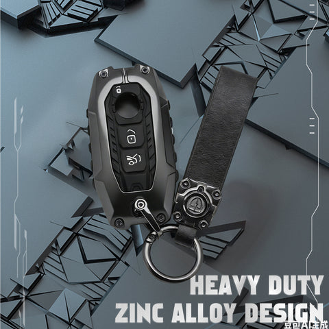 x xotic tech Mech Style Heavy Metal Key Fob Cover Compatible with Mercedes Benz C S E G Class GLC AMG EQS EQE SL S350 S400 S450 S500 C200 C260, Zinc Alloy Key Case Protector Shell Keychain