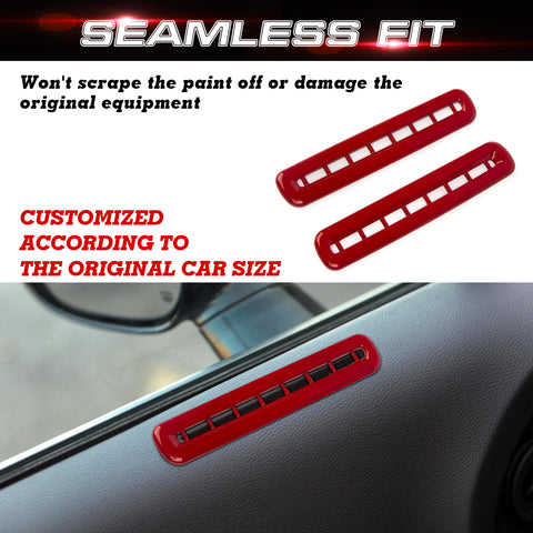 Door AC Outlet Vent Cover Trim Compatible with Dodge Challenger 2015-up Interior Accessories Decoration 2Pcs/Set