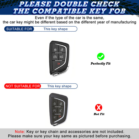 2X TPU Full Cover Remote Key Fob Holder For Cadillac CT5 Escalade 2020-2023