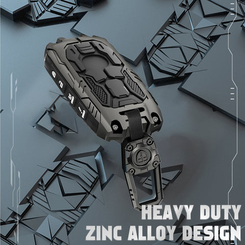 x xotic tech Mech Style Heavy Duty Metal Key Fob Cover Compatible with Mazda CX-5 CX-30 CX-50 CX-70 CX-90 3 6 CX-9 WAZSKE11D01 662F-SKE11D01, Zinc Alloy Key Case Protector Shell Keychain