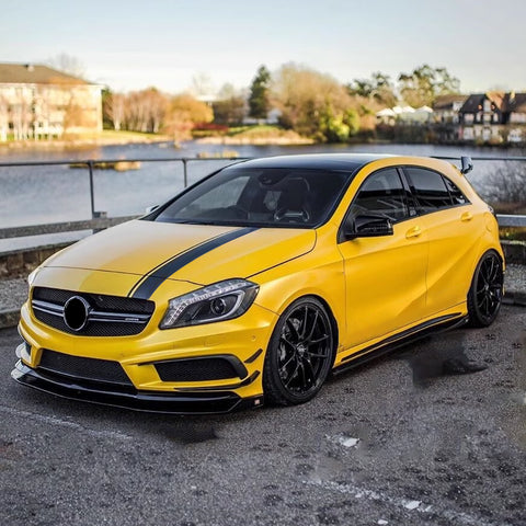 Xotic Tech Left Side Vinyl Car Decal Sporty Stripe Decor Sticker for Mercedes Benz C Class Hood Roof Rear Trunk Black