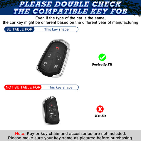 2X TPU Full Cover Smart Key Fob Cover For Cadillac CT6 XT5 CTS 2016-2019