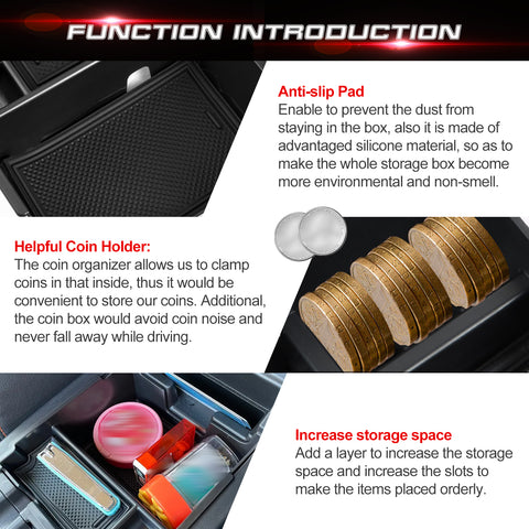 Console Armrest Box Insert Coin Storage Organizer For Subaru Crosstrek Impreza