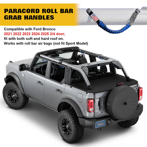 4pcs/Set Roll Bar Grab Handles Accessories For Ford Bronco 2/4 doors 2021-2025