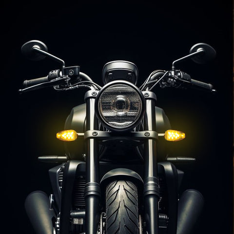 x xotic tech Mini Stalk Arrow Clear Turn Signal Indicator Blinker 14-LED Front Rear Amber Light Lamps Universal Fit Motorcycle Motorbike, 10mm Bolt (Plaid Style)