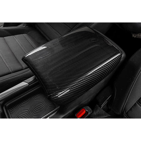 Carbon Fiber Style Storage Armrest Box Protective Cover For Honda CR-V 2017-2022