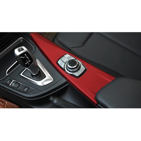 Red Center Console Stripe IDrive Button Gear Panel Cover For BMW 3 Series 12-18