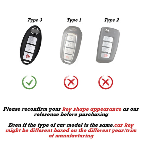 Carbon Fiber Style Soft Silicone Remote Smart Key Cover Case for Nissan 370Z Altima 3 4 5 Buttons Black