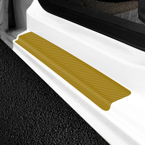 3D/4D Carbon Fiber Texture Door Sill Vinly Scratch Protection Cover Sticker
