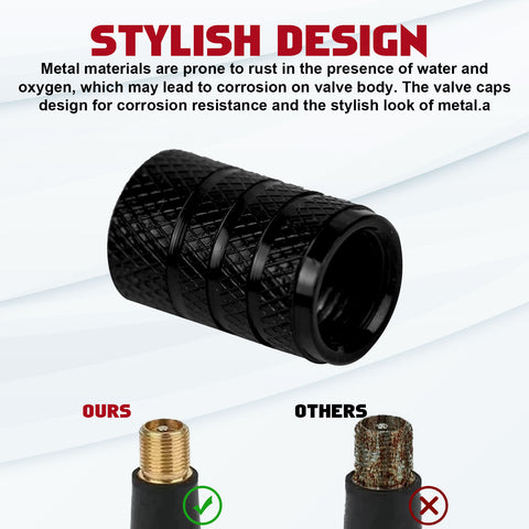 4pcs American Flag Tire Valve Stem Cover Caps Anodized Aluminum Alloy, Corrosion Resistant Leak-Proof Wheel Valve Cap Set, Universal for Cars Trucks Motorcycles SUVs