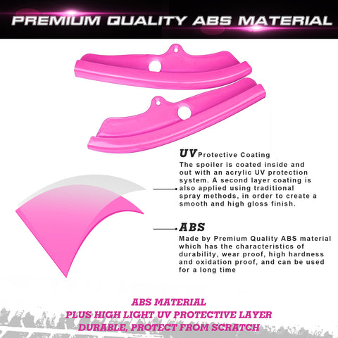 2X Front Bumper Lip Splitter Spoilers Protector Corner Edge Guard Cover Trim Compatible with Dodge Challenger SRT, R/T Scat Pack 2015-2023, R/T, GT 2019-2023 (Not fit R/T Plus, SXT) Pink