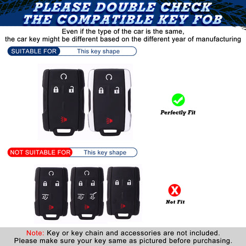 2X White TPU Full Cover Smart Key Fob Cover For Chevy Colorado Silverado Tahoe