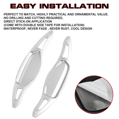 Silver Aluminum Paddle Shifter Extension Cover Kit For Kia Stinger 2018-2023