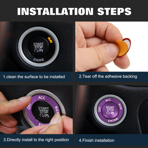Keyless Engine Push Start Button & Surrounding Ring For Dodge Charger Challenger