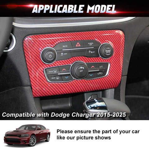Carbon Look Air Conditioner Switch Panel Cover Trim for Dodge Charger 2015-25