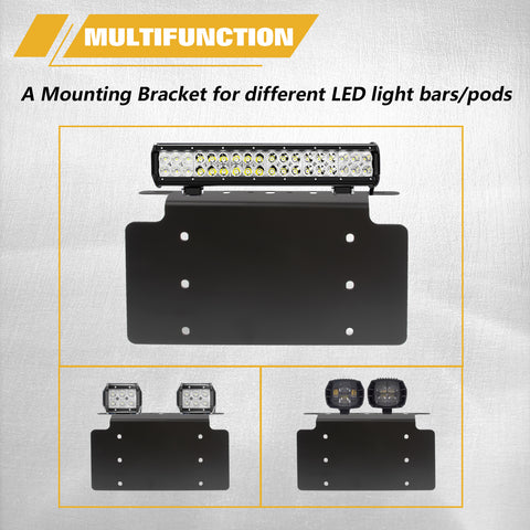Bolt-on License Plate Mount Bracket Holder Light Bar For Ford F150 Raptor Bronco