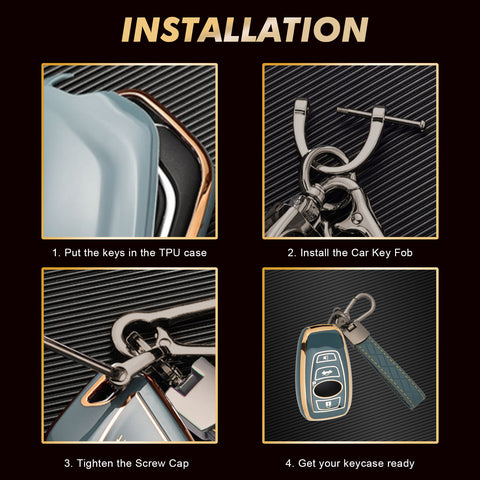 2X TPU Full Seal Keyless Key Fob Cover For Subaru Forester WRX 2016-UP