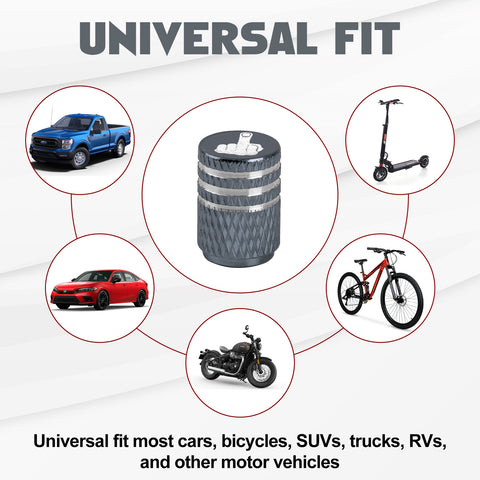 Xotic Tech Tire Valve Stem Caps 4 Pack Anodized Aluminum Tire Valve Cap Set, Corrosion Resistant Air Leakproof Universal Stem Covers for Cars Trucks Motorcycles SUVs and Bikes (Middle Finger)