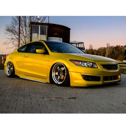 86.5 Inch/2.2M Car Lower Side Skirts Protect Rocker Panel Splitter Winglets Diffuser Bottom Line Extension Body Kit Universal Fit Most Vehicles (Glossy Black w/ White Strip)