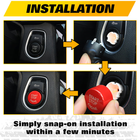 Red Car Engine Start Stop Switch Push Button Cover for BMW F30 F10 F15 F25 F48 X1 X3 X4 X5 X6 (F Class with OFF Button)