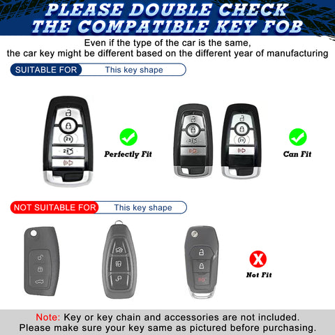 x xotic tech Heavy Key Fob Cover, Zinc Alloy Key Protective Case Keychain Compatible with Ford Explorer Fusion Escape Edge Expedition F150 F250 F350 F450 F550 Maverick Mustang Accessories 3/4/5 Buttons
