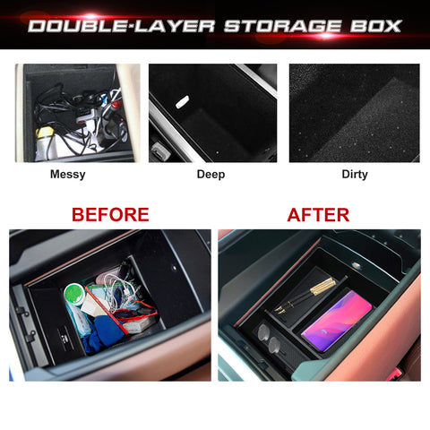 Xotic Tech Center Console Organizer Compatible with BMW X5 G05/X7 G07 2019-2025, X6 G06 2020-2025 Console Organizer Tray Accessories Center Armrest Storage Box Accessories