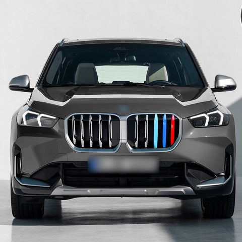 Front 5-Beam Kidney Grille M-Colored Strip Insert Clip Cover For BMW X1 2023-up