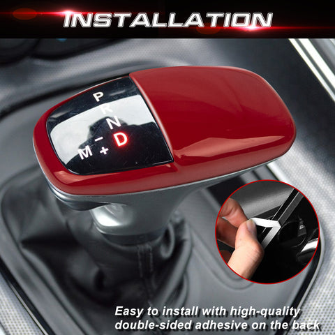 Gear Shift Knob Cover Trim Compatible with Dodge Challenger Charger 2015-up, Durango 2018-up Interior Accessories Decoration