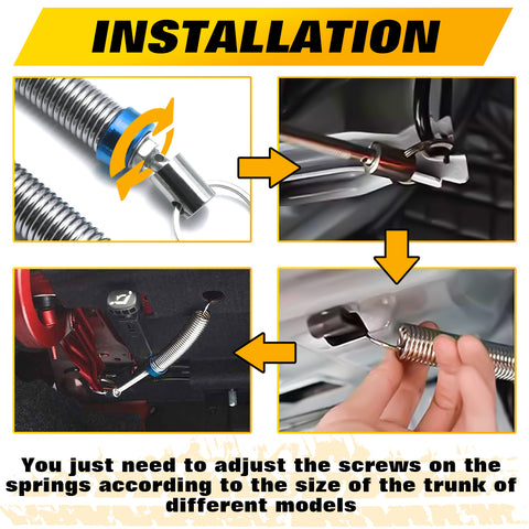 Flexible Adjustable Automatic Open Car Trunk Tail Boot Lid Lifting Spring Device Vehicle Auto Part Metal Silver Red 6''-9'' Fit Cars Without Hydraulic Rod Lifting Device