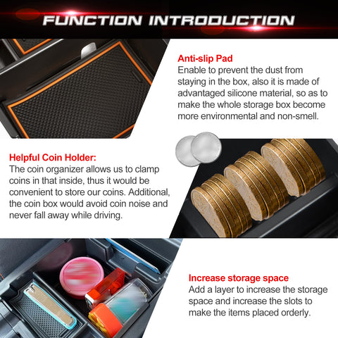 Armrest Secondary Upper Storage Organizer For Subaru Crosstrek Impreza 2018-2023