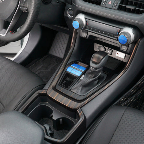 1X Wood Grain Interior Gear Shift Box Cover Trim For Toyota RAV4 2019-2024