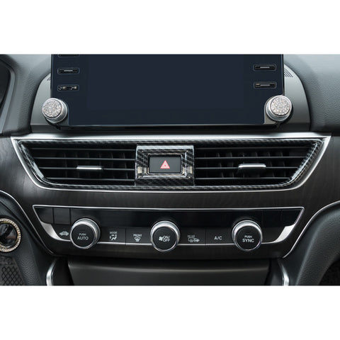 Carbon Fiber ABS Steering Wheel Gear Shift Panel Cover For Honda Accord 2018-22