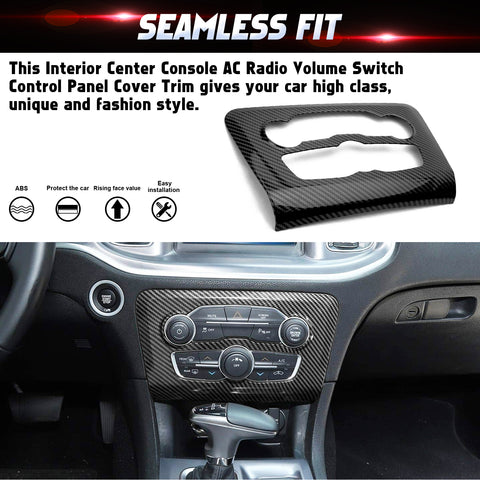 Carbon Look Air Conditioner Switch Panel Cover Trim for Dodge Charger 2015-25