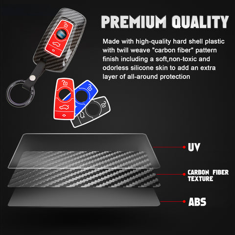 Silicone Button Cover Key Fob Holder Shell w/Key Ring For BMW 1 3 4 5 6 7 Series