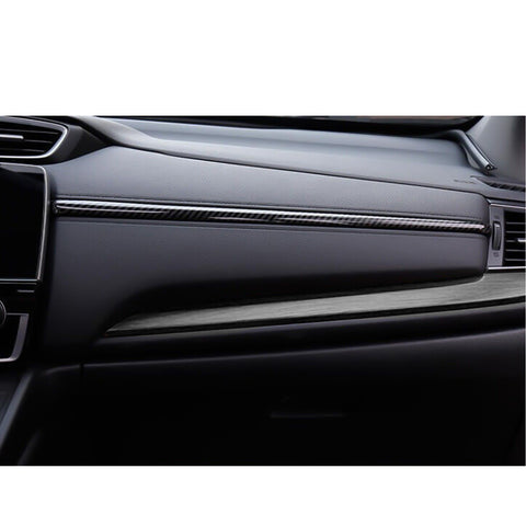 Carbon Fiber Style Central Dash Panel Upper Stripe Cover For Honda CR-V 17-2022