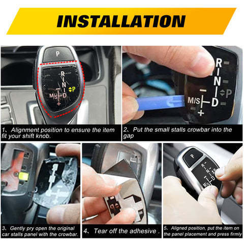 Interior Shift Knob Panel Gear Button Cover Decal For BMW 1 3 5 Series X1 X3 X6