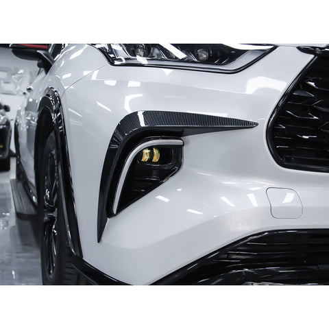 x xotic tech Front Fog Light Cover Trim Eyebrow Spoiler Molding Compatible with Toyota Highlander 2020-up ABS Car Decoration Exterior Accessories, 2Pcs/Set