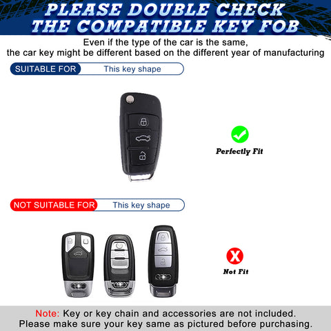 2X TPU Full Cover Flip Smart Key Fob Cover For Audi A1 A3 A4 A6 A8 Quattro