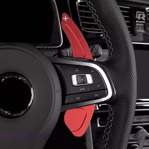 Red Aluminum Paddle Shifter Extension Kit For VW Golf Jetta MK6