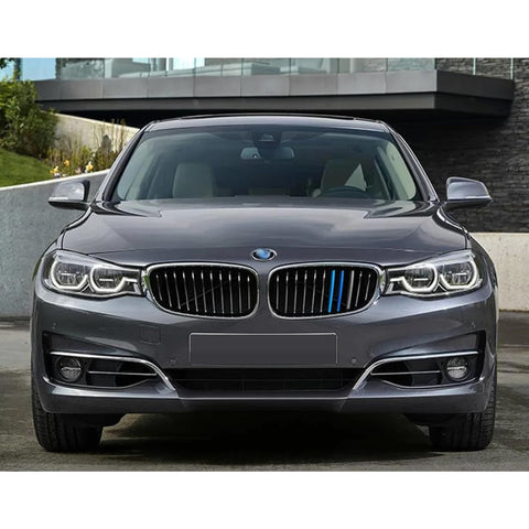 Tri-Colored Front Kidney Grille Strips Clip Cover For BMW 3 Series GT 2013-2020